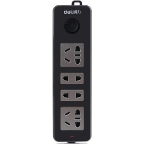 得力deli 18231 电源插座 插线板（2个组合+2个两插）2米