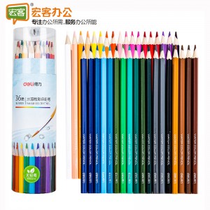 得力(deli) 68131 36色桶装水溶性彩色铅笔 （附带卷笔刀）