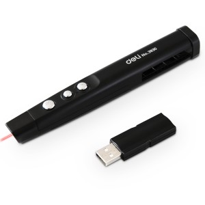 得力deli 3930  PPT一体式无线翻页激光笔 USB插口