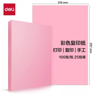 得力 ZC003 彩色复印纸80g A4 100页/包