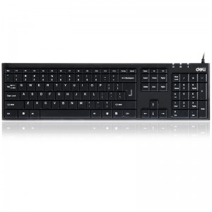 得力deli 3712 静音超薄有线键盘 USB 平舒型