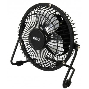 得力deli 3680 迷你静音桌面型黑色USB风扇 风力强劲