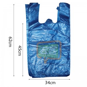 34*62cm 手提式新料垃圾袋 背心垃圾袋 蓝色