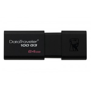 金士顿/Kingston DT100G3 64GB黑色滑盖款U盘 USB3.0优盘