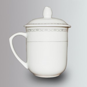 景德镇陶瓷会议杯子 带盖陶瓷杯  HK10267