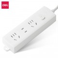 得力 LX110 莹白系列延长线插座 2+1 1.8米 PE袋装(白)