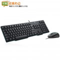 罗技/Logitech MK100 有线键鼠套装  全尺寸 黑色 P口键盘 U口鼠标