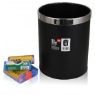 得力deli 9199 不锈钢压环纸篓清洁桶/家用酒店厨房垃圾桶